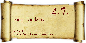 Lurz Tamás névjegykártya